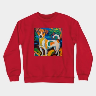 Jack Russell Terrier styled after Gauguin Crewneck Sweatshirt